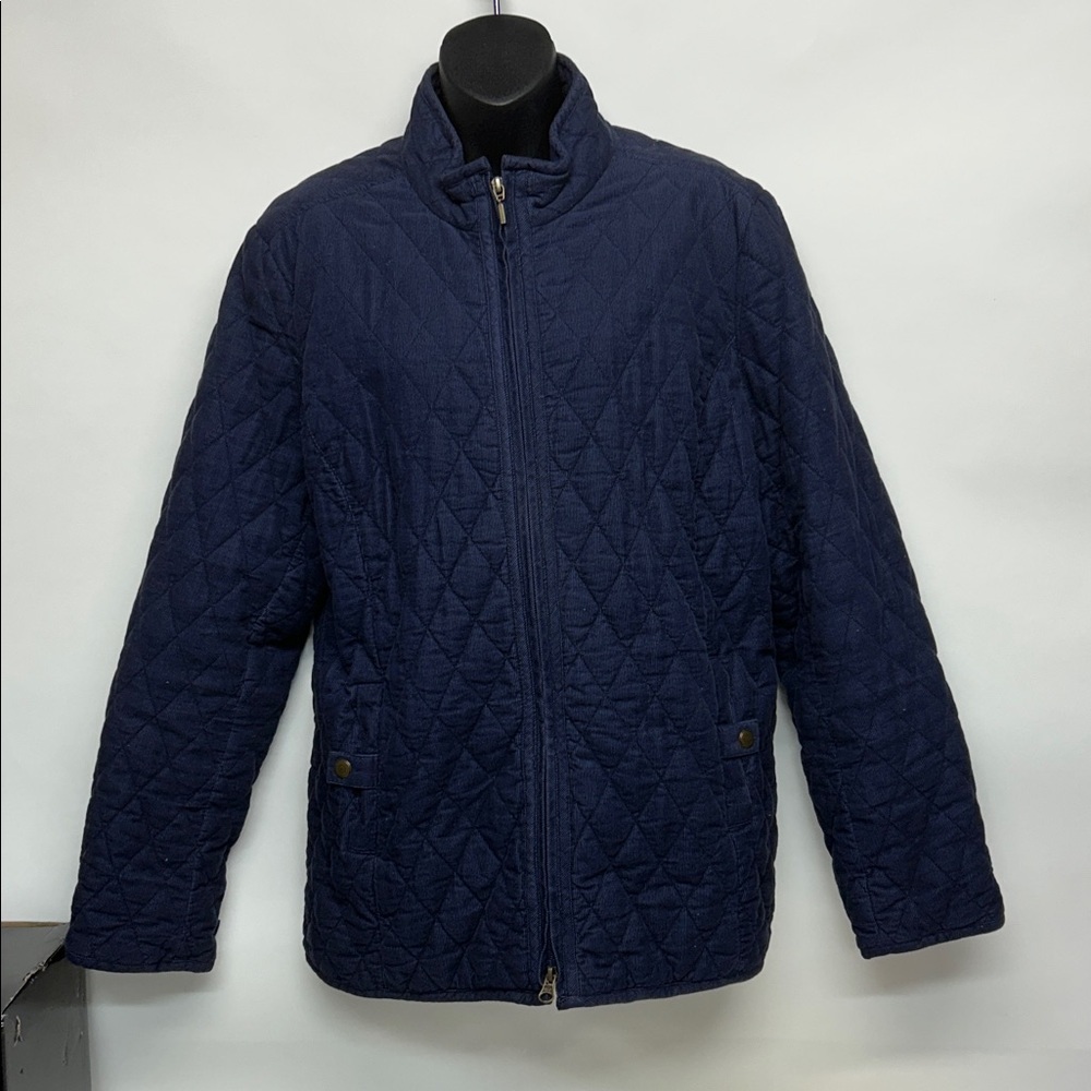 Croft & Barrow Navy Quilted corduroy size large jacket, coat Outerwear